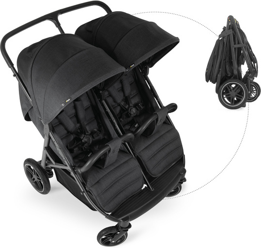 Hauck Uptown Duo -tuplarattaat, Melange Black