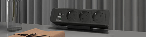 DELTACO virtapaneeli, 3 pistorasiaa, 1x21W A+C USB-laturi, GST18-liitäntä
