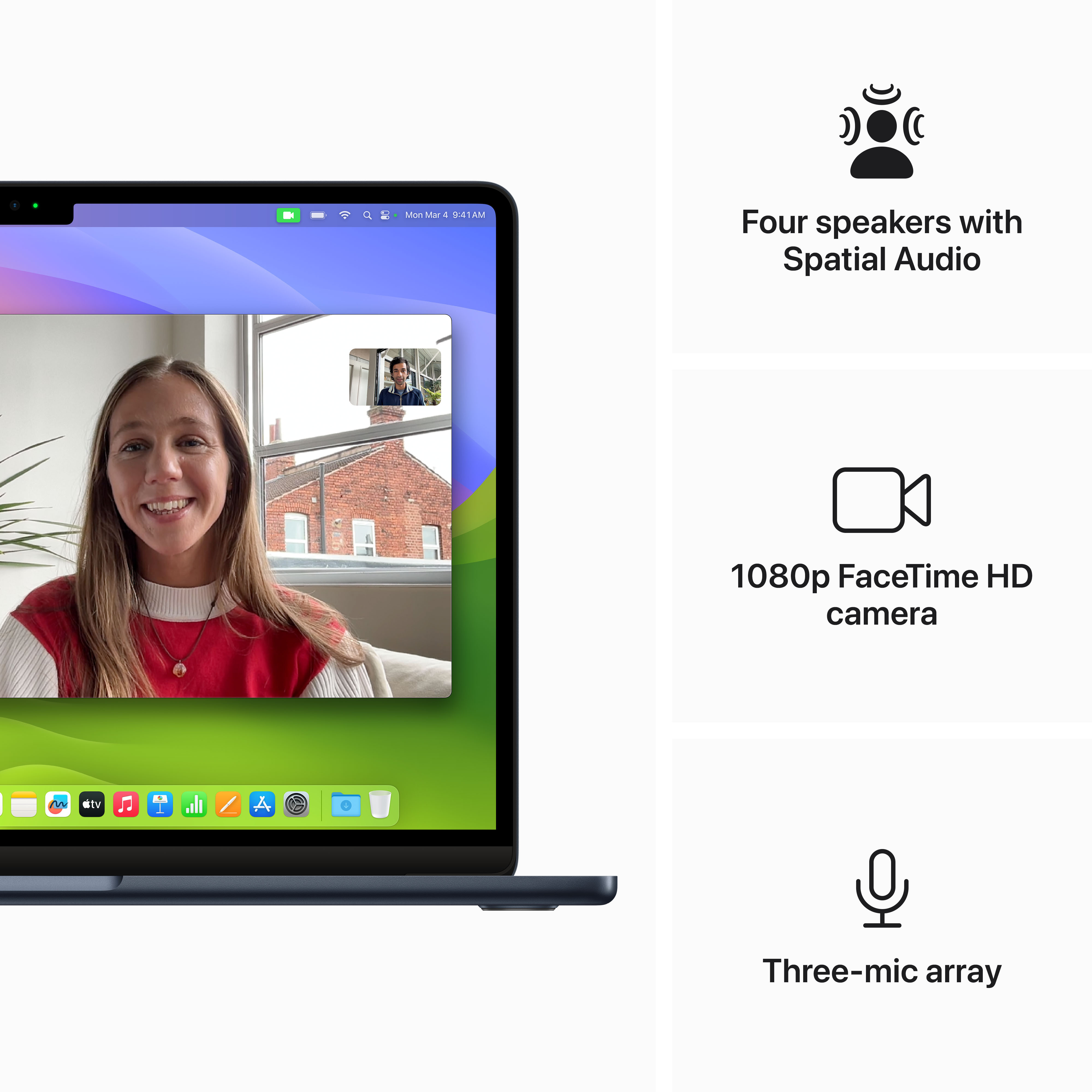 Apple MacBook Air 13" M3 16 Gt, 512 Gt 2024 -kannettava, keskiyö (MXCV3)
