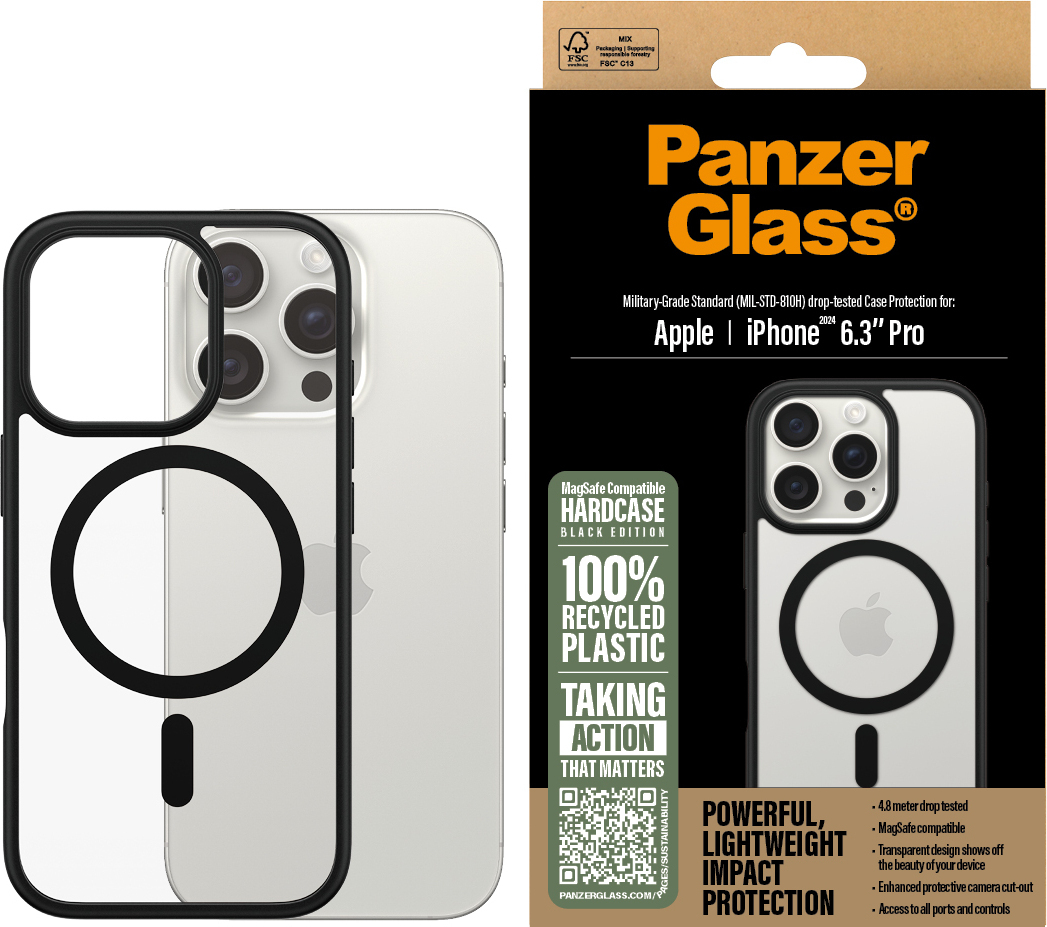 PanzerGlass HardCase Mag Safe -suojakotelo, Apple iPhone 16 Pro, musta