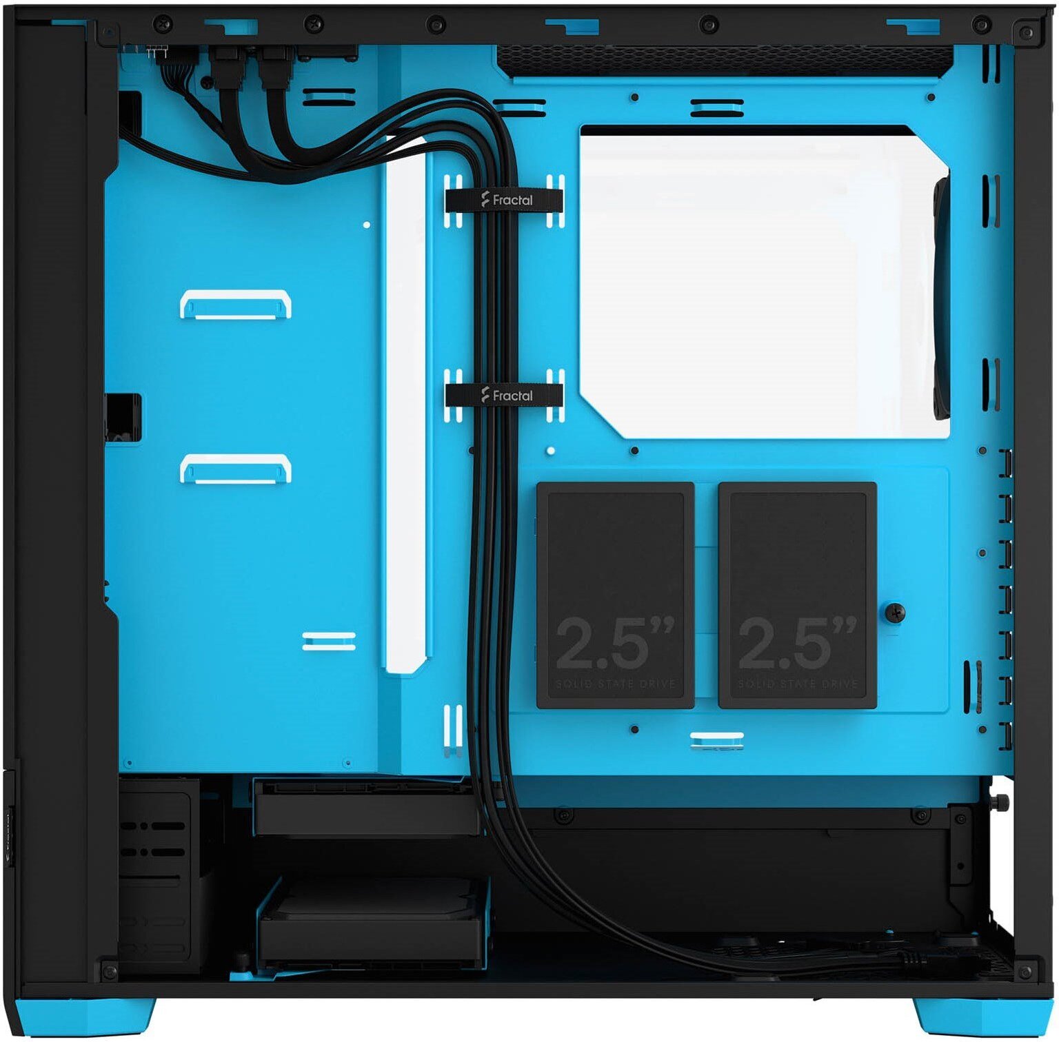 Fractal Design Pop Air RGB Cyan Core TG ATX-kotelo ikkunalla, musta/syaani