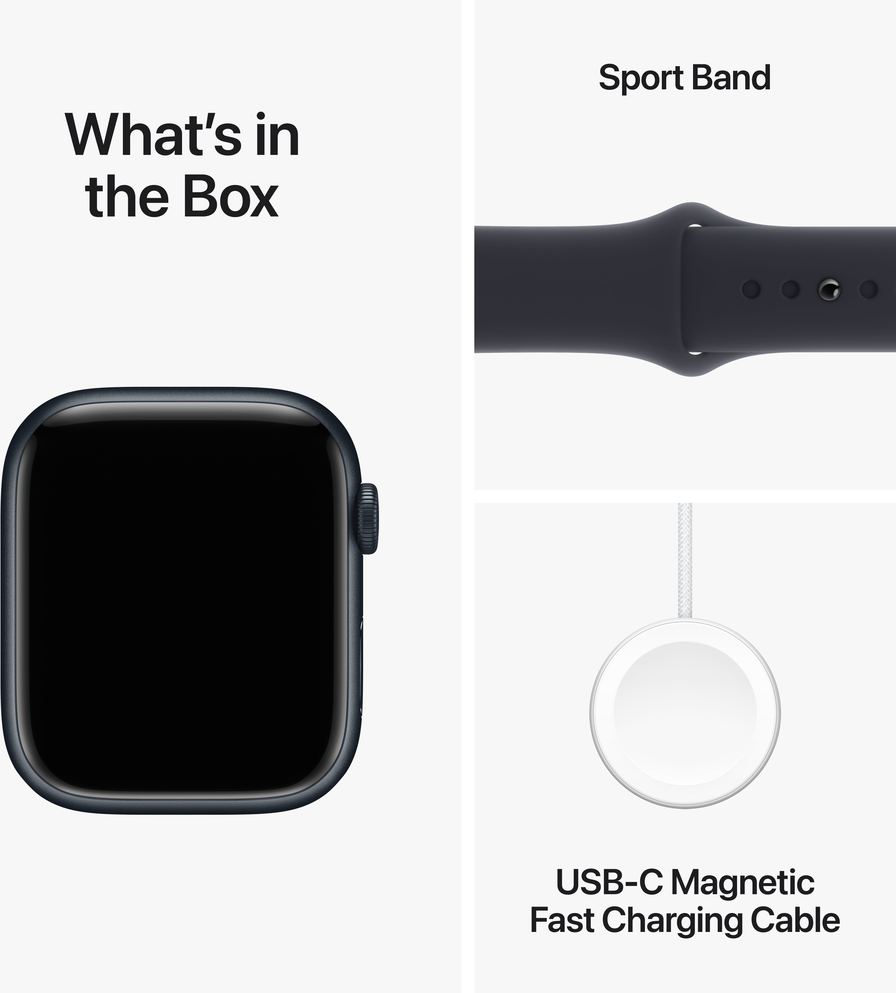 Apple Watch Series 9 (GPS + Cellular) 45 mm keskiyönsininen alumiinikuori ja keskiyönsininen Sport Loop -ranneke (MRMF3)