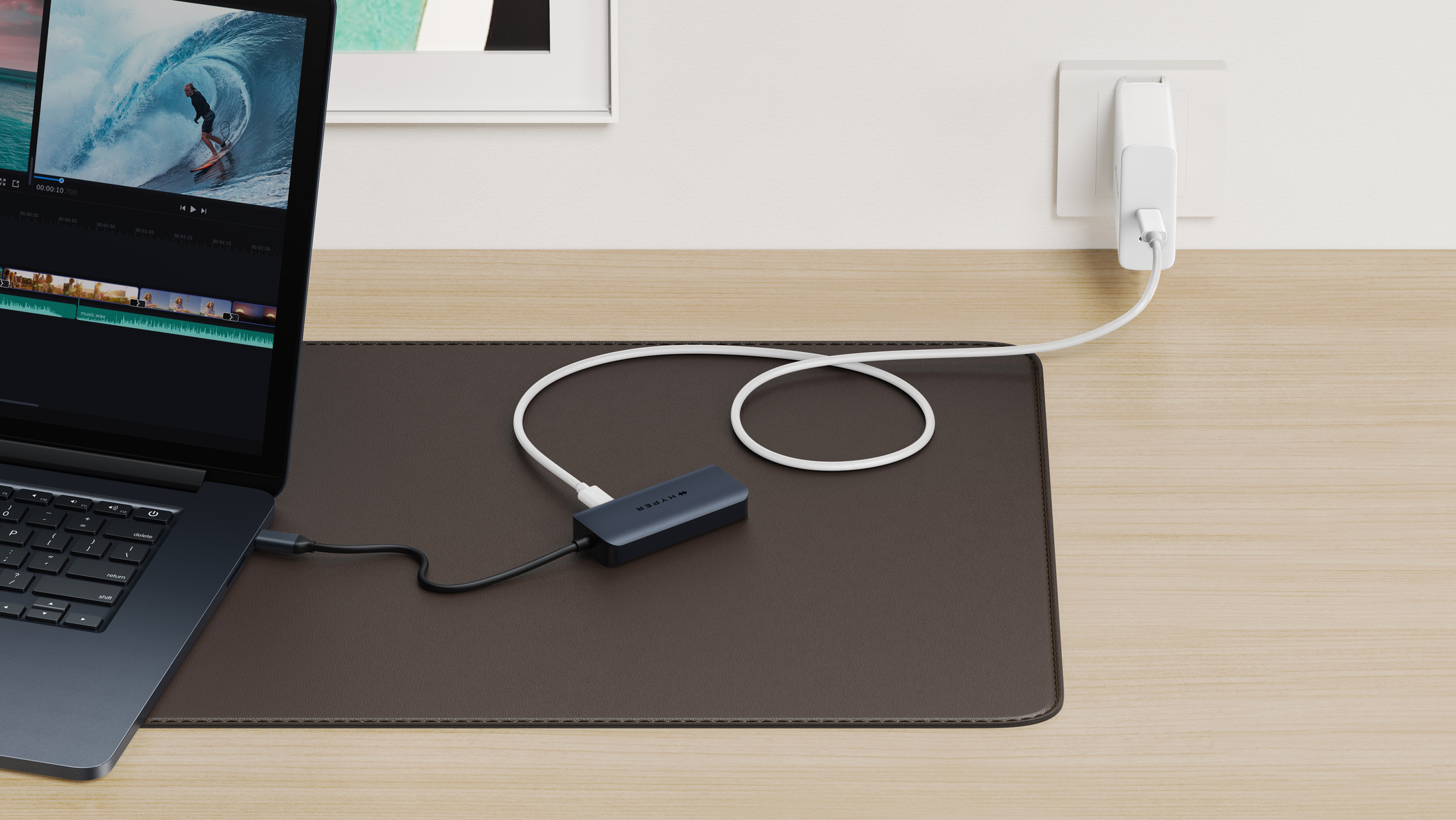 HyperDrive Next USB-C-Hubi, 4 porttia, keskiyön sininen