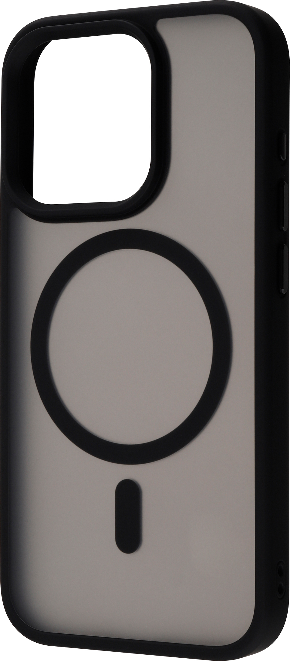 FoneKit MagSafe-yhteensopiva Soft Touch -suojakuori, iPhone 15 Pro, musta/harmaa
