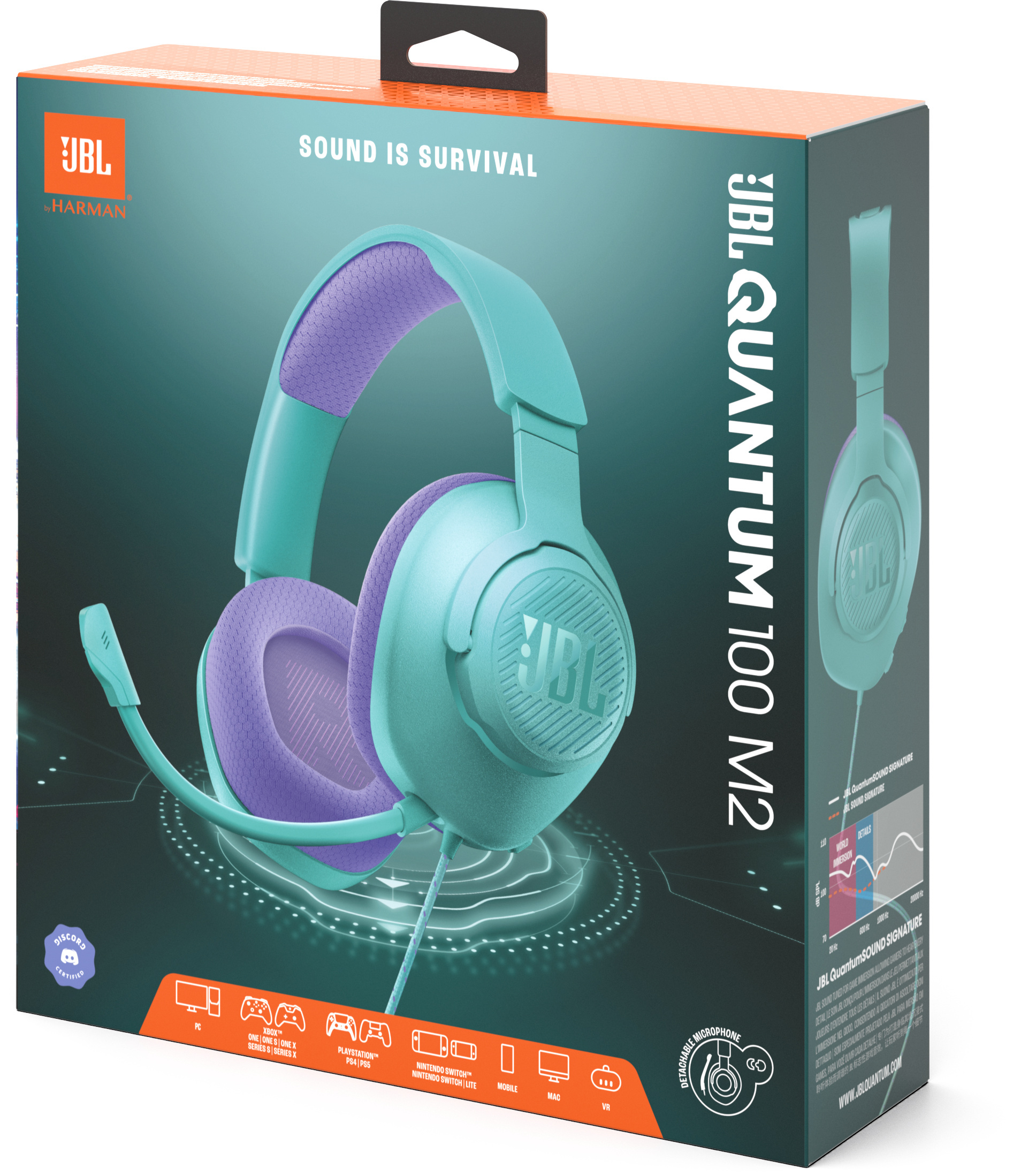 JBL Quantum 100 M2 langallinen kuulokemikrofoni, vihreä