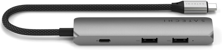 Satechi Slim USB-C-Hubi, 4 porttia, tähtiharmaa