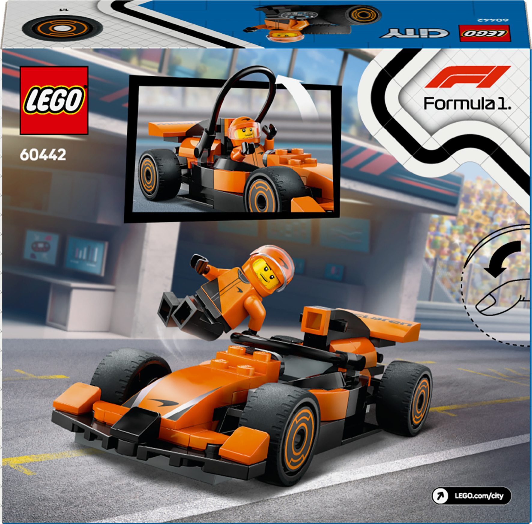 LEGO City 60442 – F1-kuljettaja ja McLaren-kilpa-auto