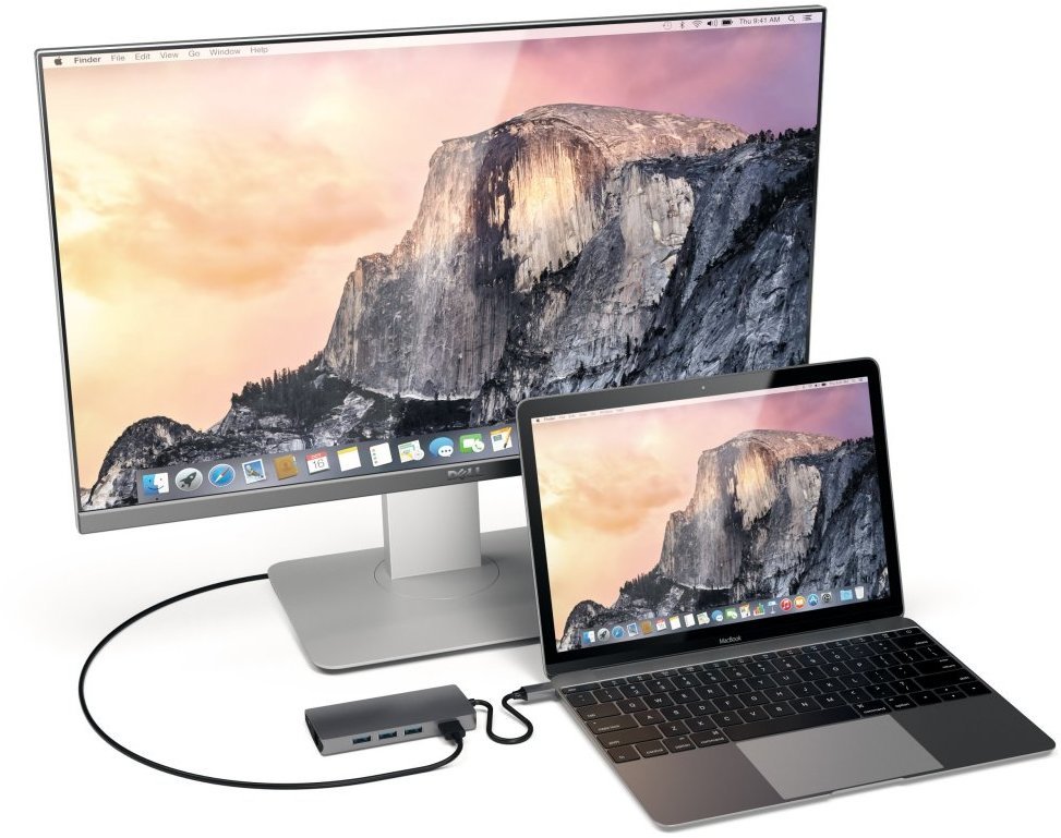 Satechi USB-C-Hubi, 6 porttia, muistikortinlukijat, space gray