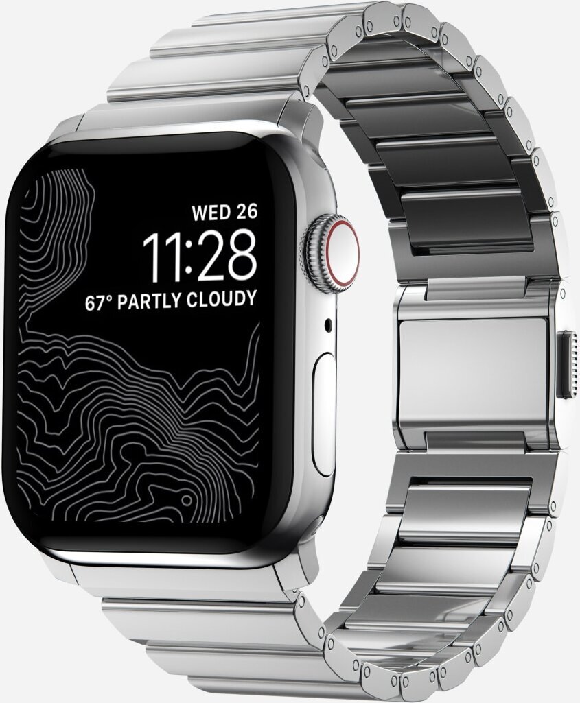 Nomad Stainless Steel Band metalliranneke, Apple Watch 42 / 44 / 45 mm
