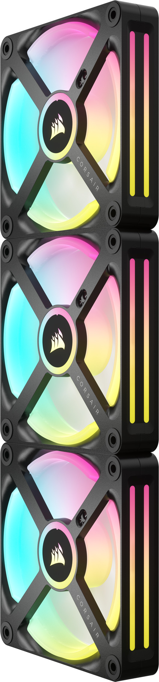 Corsair iCUE LINK QX120 RGB PWM -tuuletin, 120 mm, musta, 3 kpl Starter Kit