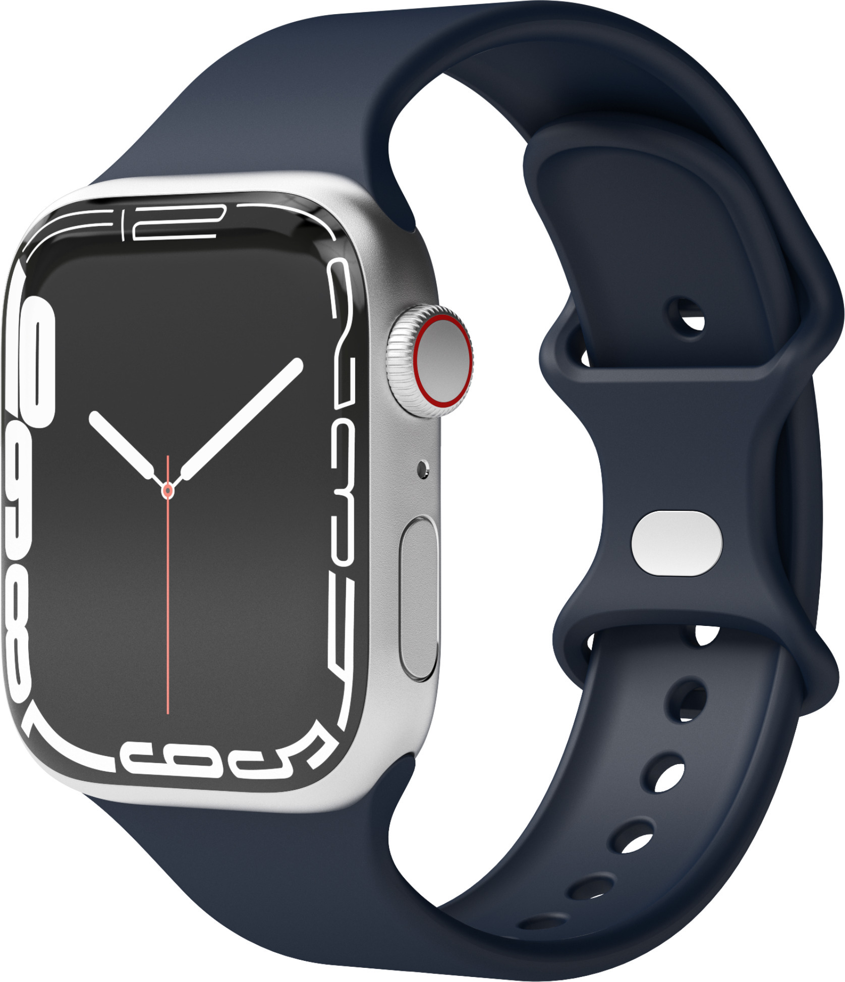 Vonmählen Classic Band -silikoniranneke, Apple Watch 42 / 44 / 45 / 49, musta