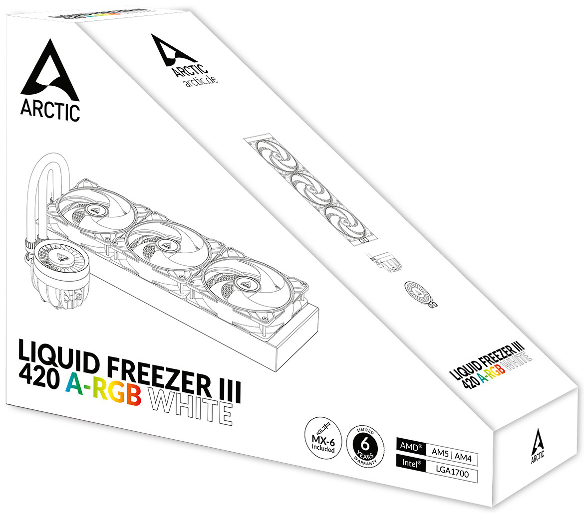 Arctic Liquid Freezer III 420 ARGB -nestejäähdytysjärjestelmä, valkoinen