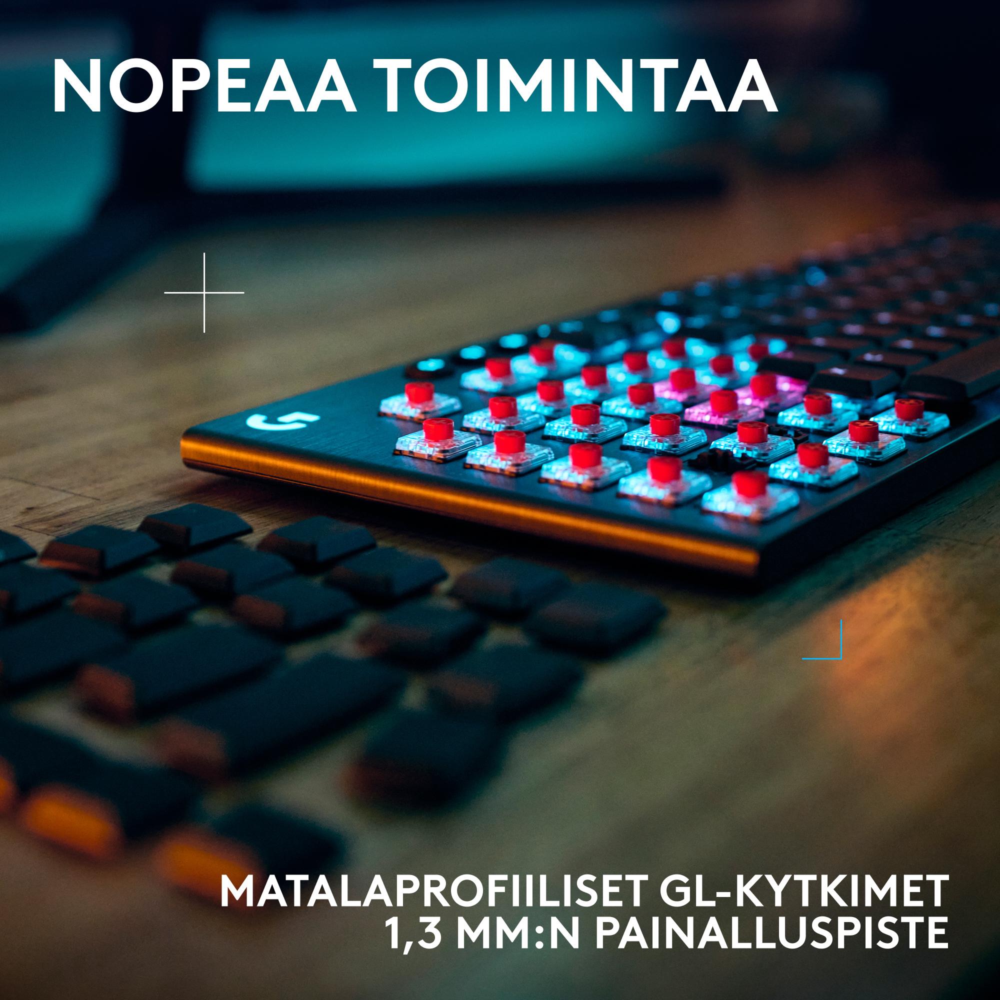 Logitech G915 X -matalaprofiilinen langallinen pelinäppäimistö, Tactile-kytkimet, musta