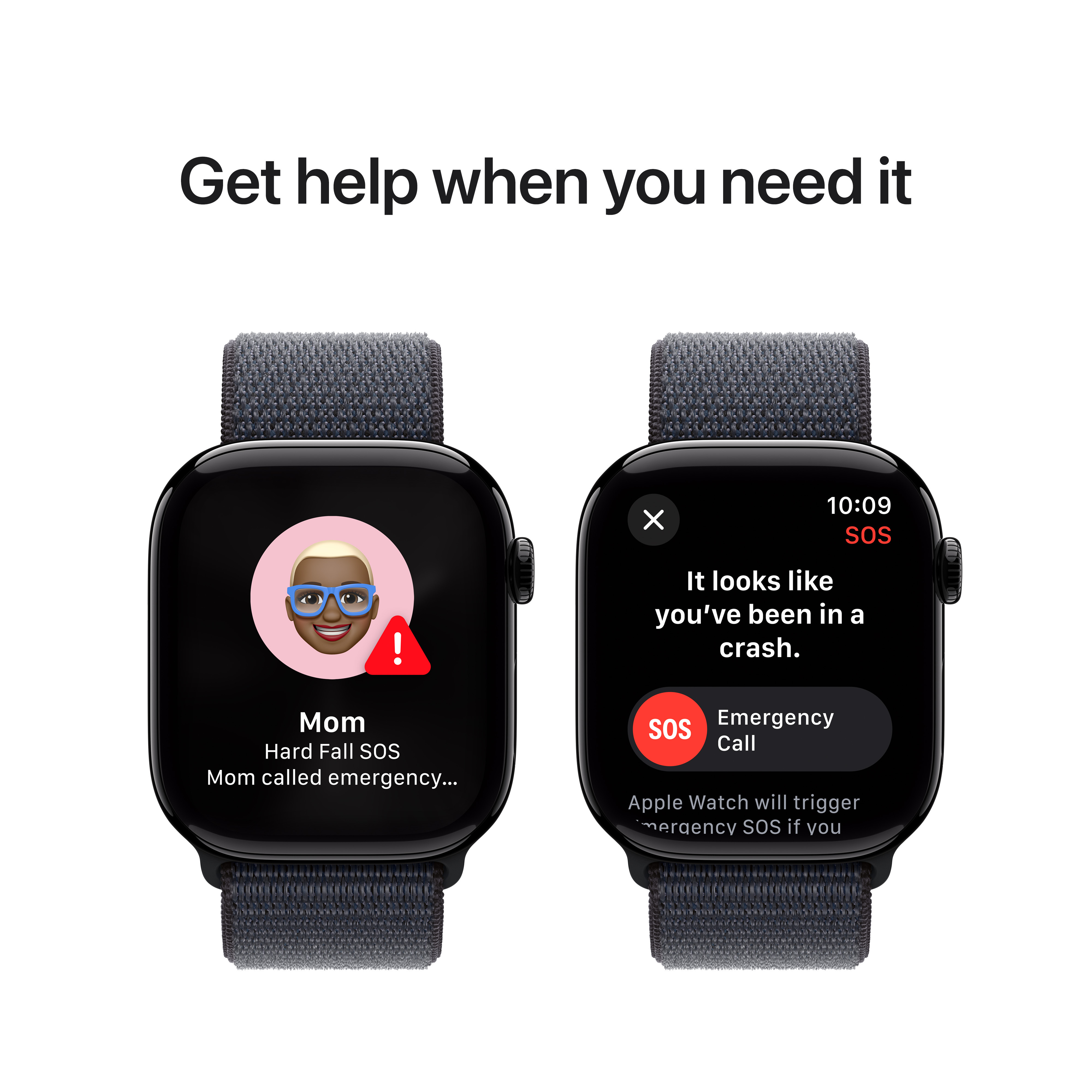 Apple Watch Series 10 (GPS) 46 mm peilimusta alumiinikuori ja musteenvärinen Sport Loop -ranneke (MWWR3)