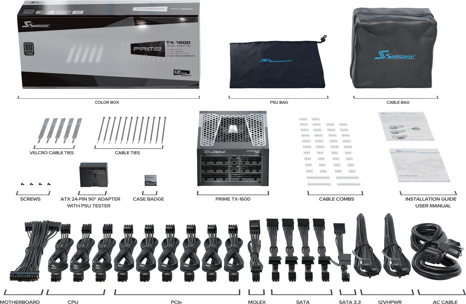 Seasonic Prime TX-1600 ATX 3.0 -virtalähde, 1600 W