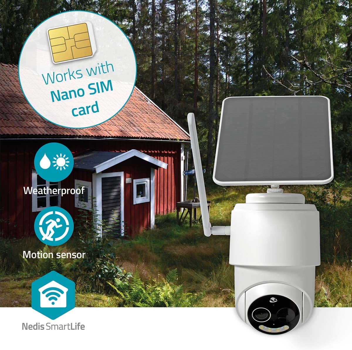 Nedis SmartLife SIMCBO50WT valvontakamera, ulkokäyttöön