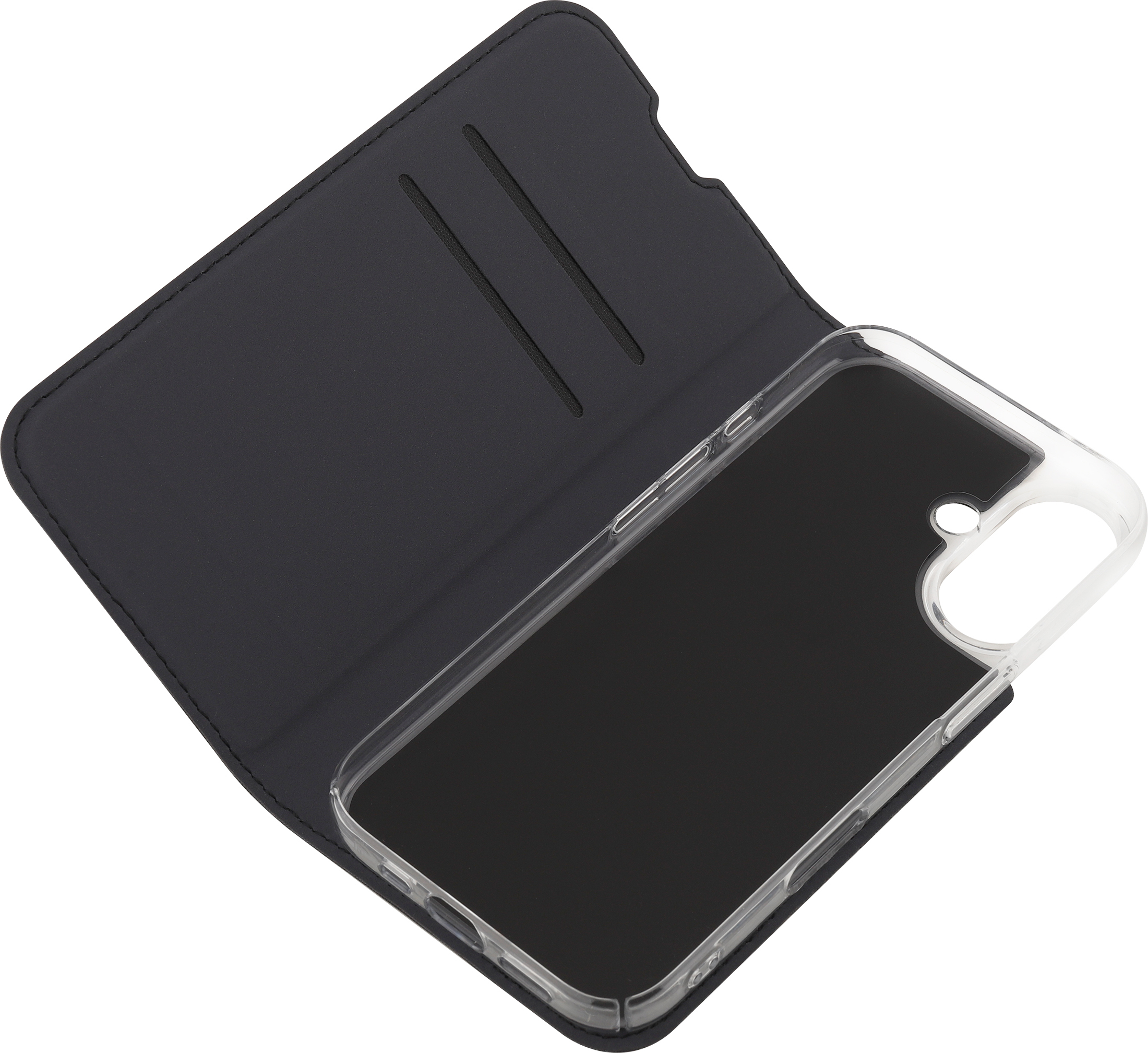 FoneKit BookCase -suojakotelo, iPhone 16, musta