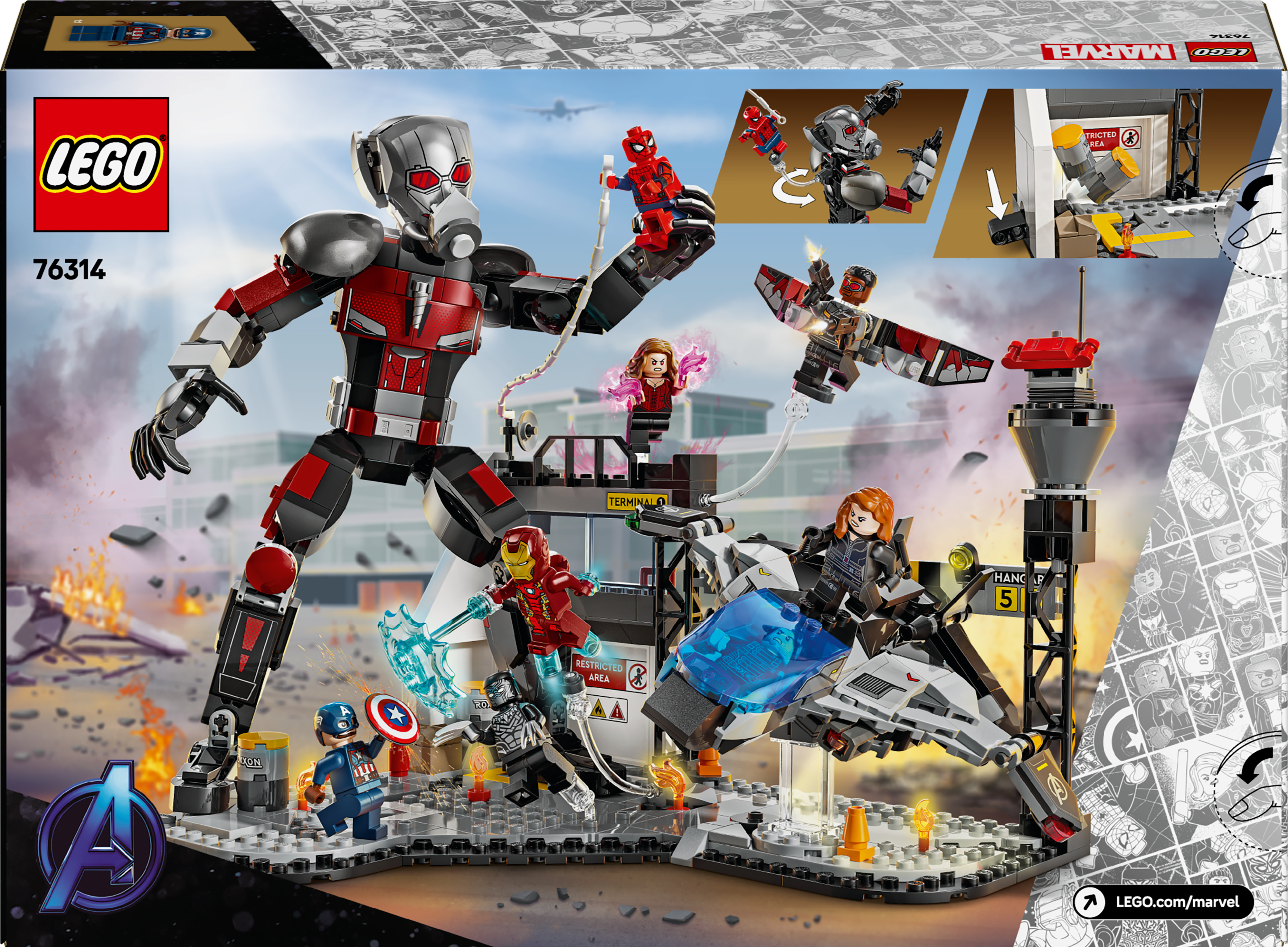 LEGO Super Heroes Marvel 76314 – Captain America: Civil War Toimintataistelu