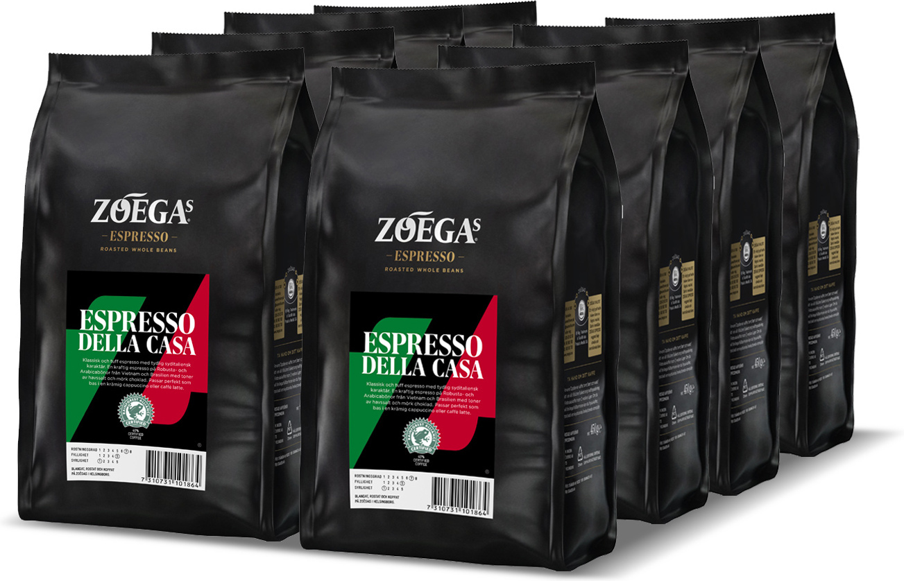 Zoégas Espresso Della Casa kahvipapu, 450 g, 8pack