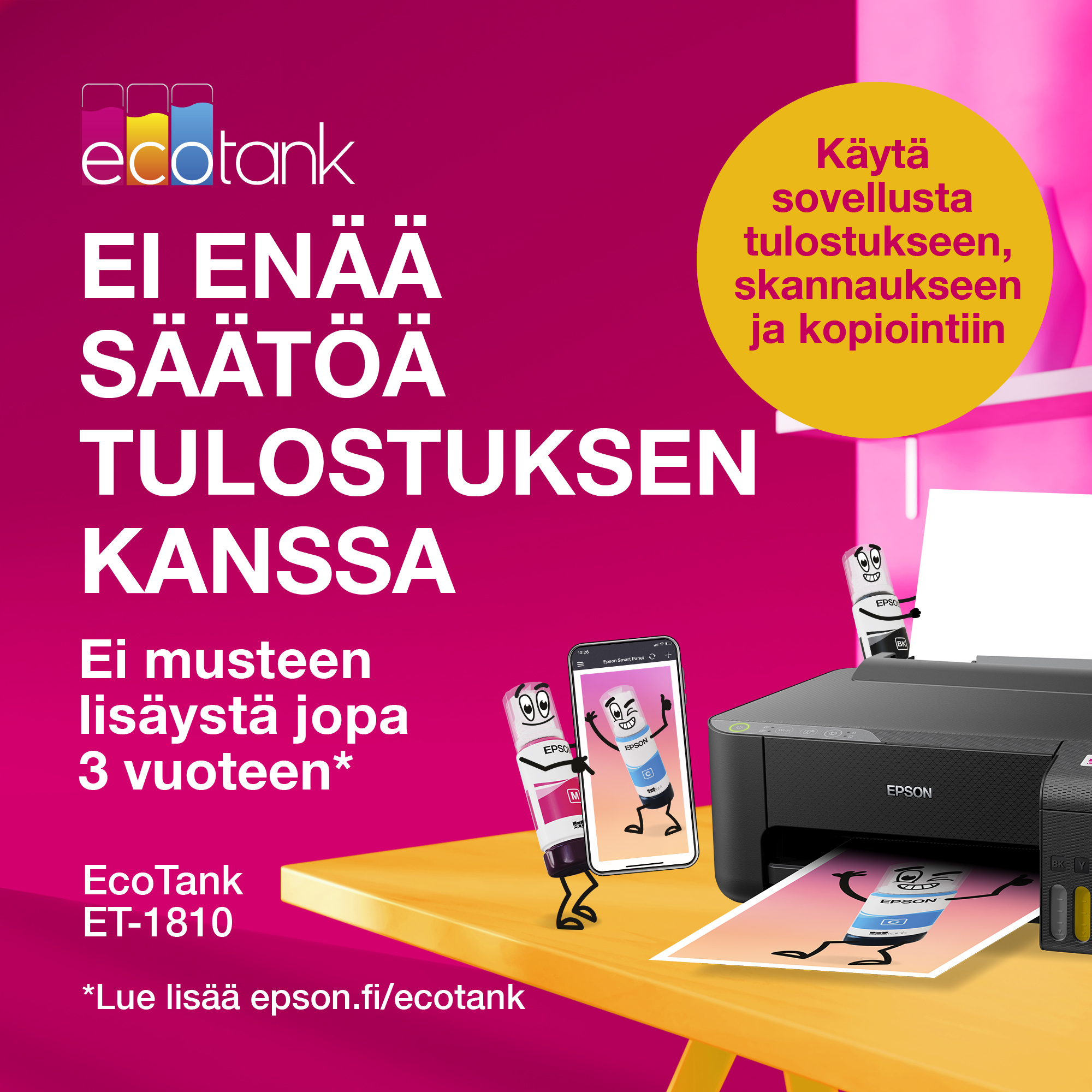 Epson EcoTank ET-1810 A4-tulostin -mustesuihkutulostin