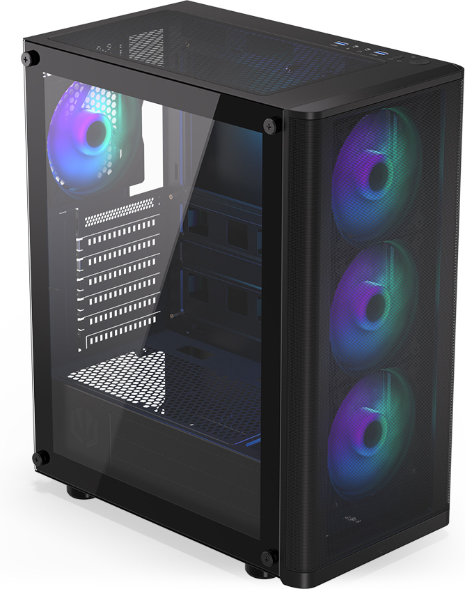 Endorfy Ventum 200 ARGB ATX-kotelo ikkunalla, musta