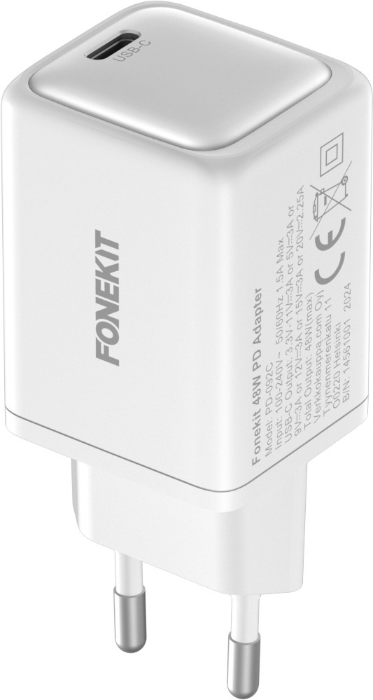 FoneKit GaN PD 45W -verkkovirtalaturi, USB-C, musta