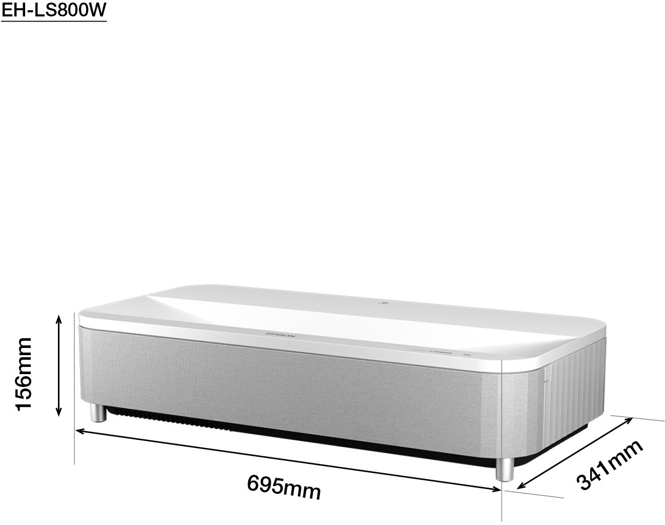 Epson EH-LS800W 4K PRO-UHD -älylaserprojektori, lähiheijastus, valkoinen