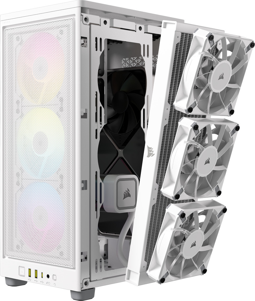 Corsair iCUE 2000D RGB AIRFLOW Mini-ITX-kotelo, valkoinen