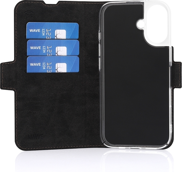 Wave BookCase -suojakotelo, MagSafe-yhteensopiva, Apple iPhone 16, Taupe