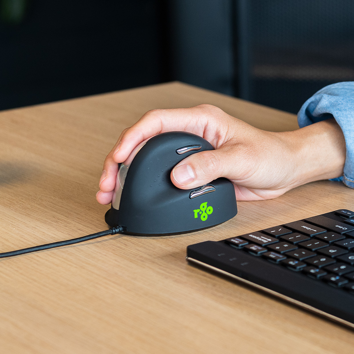 R-Go HE Break -ergonominen hiiri, USB, M-koko, oikealle kädelle