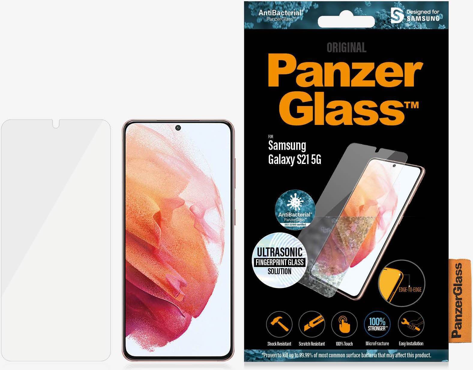 PanzerGlass New Case Friendly Fingerprint-panssarilasi, Galaxy S21 5G, musta