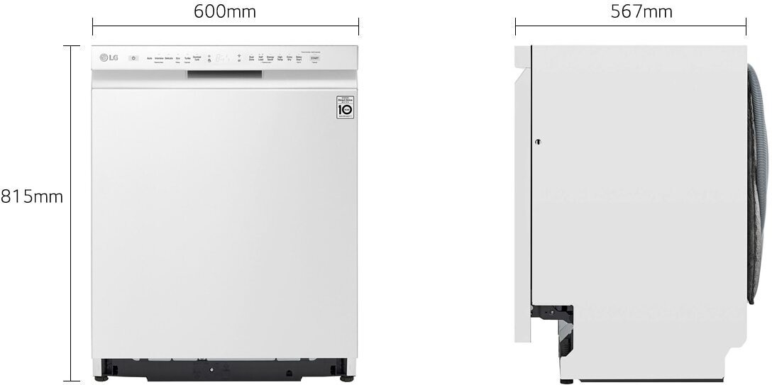 LG DU355FW astianpesukone, valkoinen