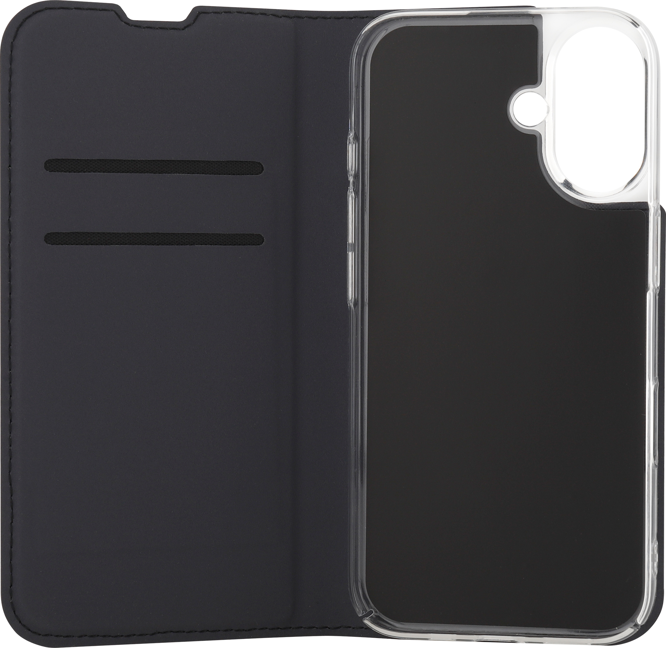 FoneKit BookCase -suojakotelo, iPhone 16, musta
