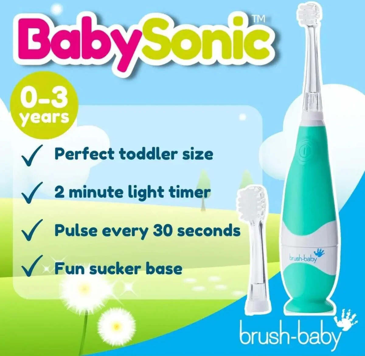 Brush Baby BabySonic vauvasähköhammasharja, vihreä