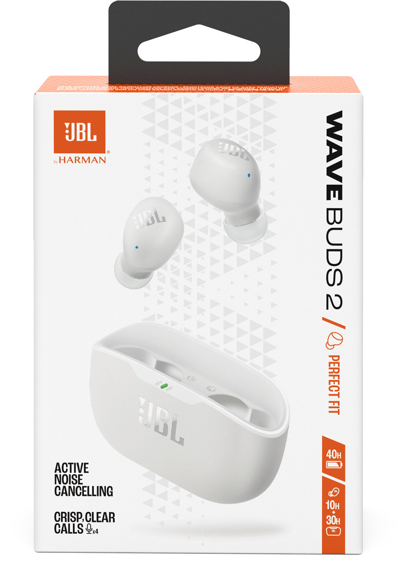 JBL Wave Buds 2 nappikuulokkeet aktiivisella melunvaimennuksella, valkoinen