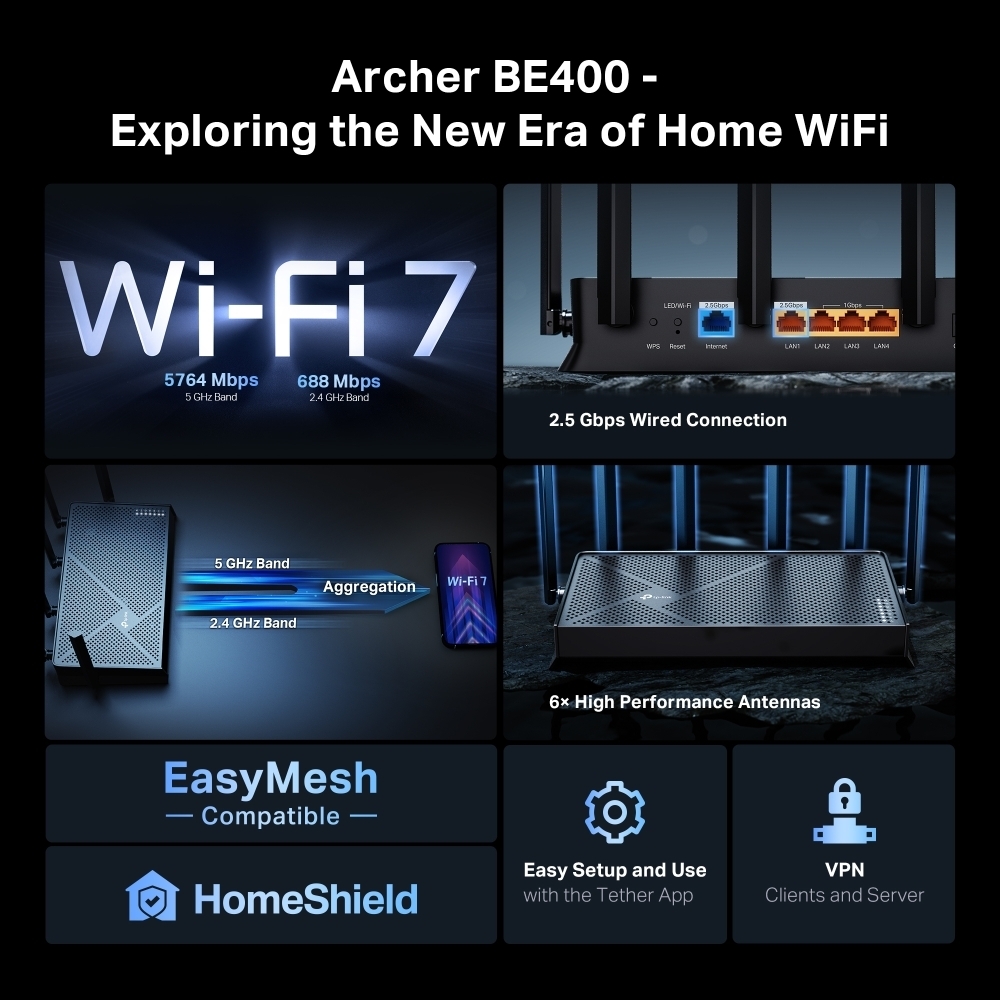 TP-LINK Archer BE450 Dual-Band WiFi 7 -reititin