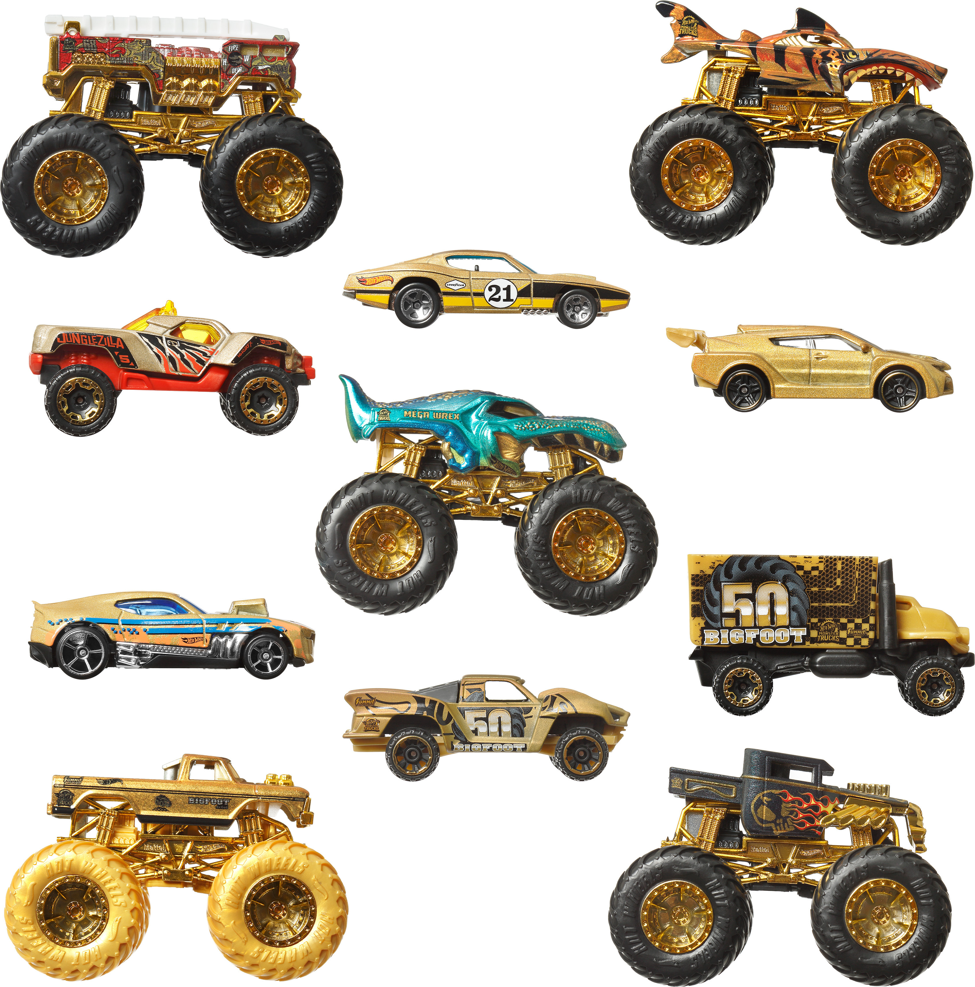 Hot Wheels Monster Trucks Bigfoot Trophy Champions autokokoelma