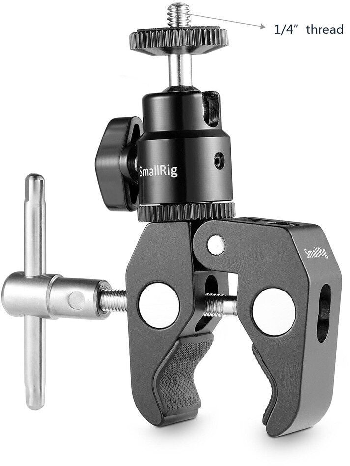 SmallRig 1124 7" -puristinkiinnike 1/4" kuulapäällä