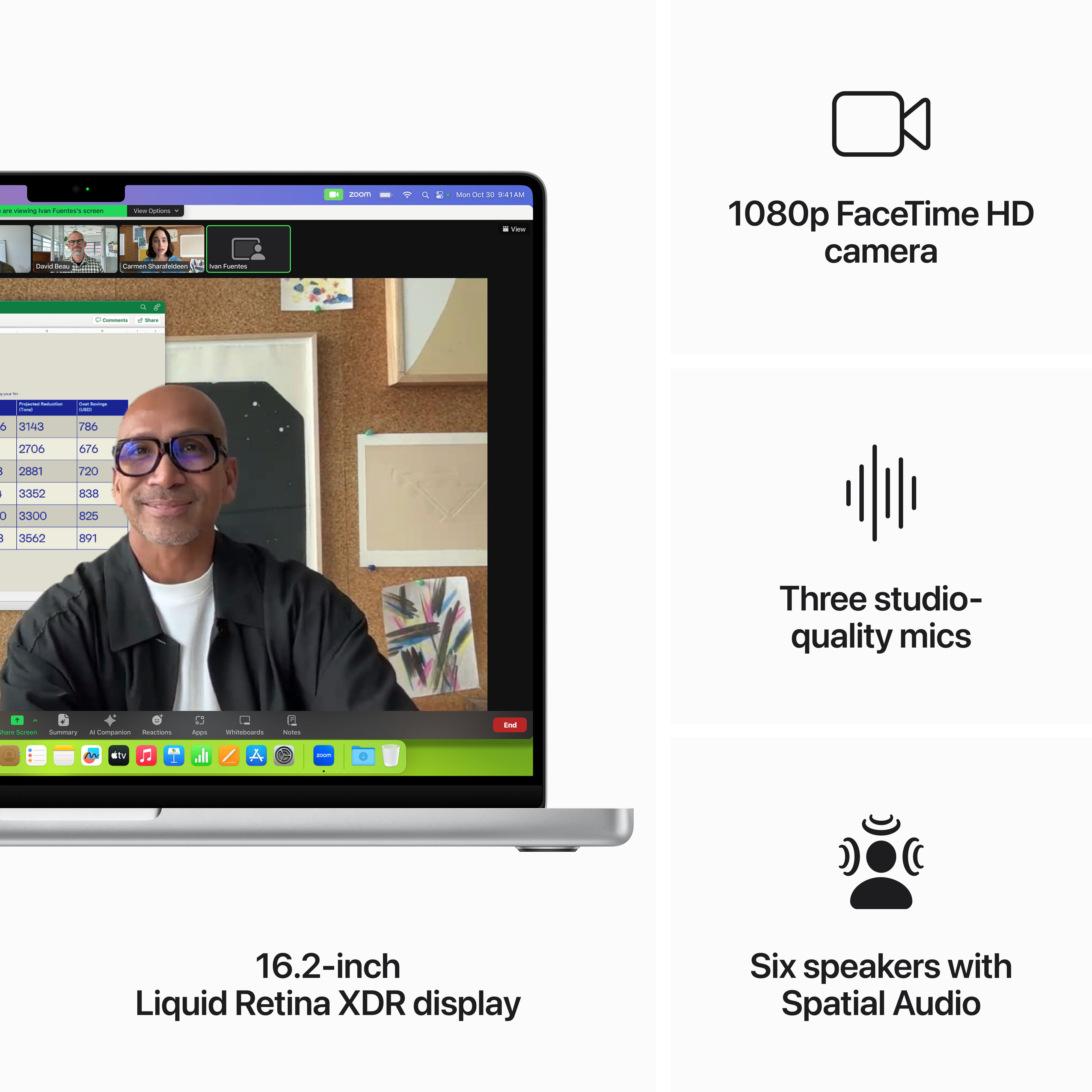 Apple MacBook Pro 16” M3 Max 96 Gt, 1 Tt 2023 -kannettava, hopea (MRW73)