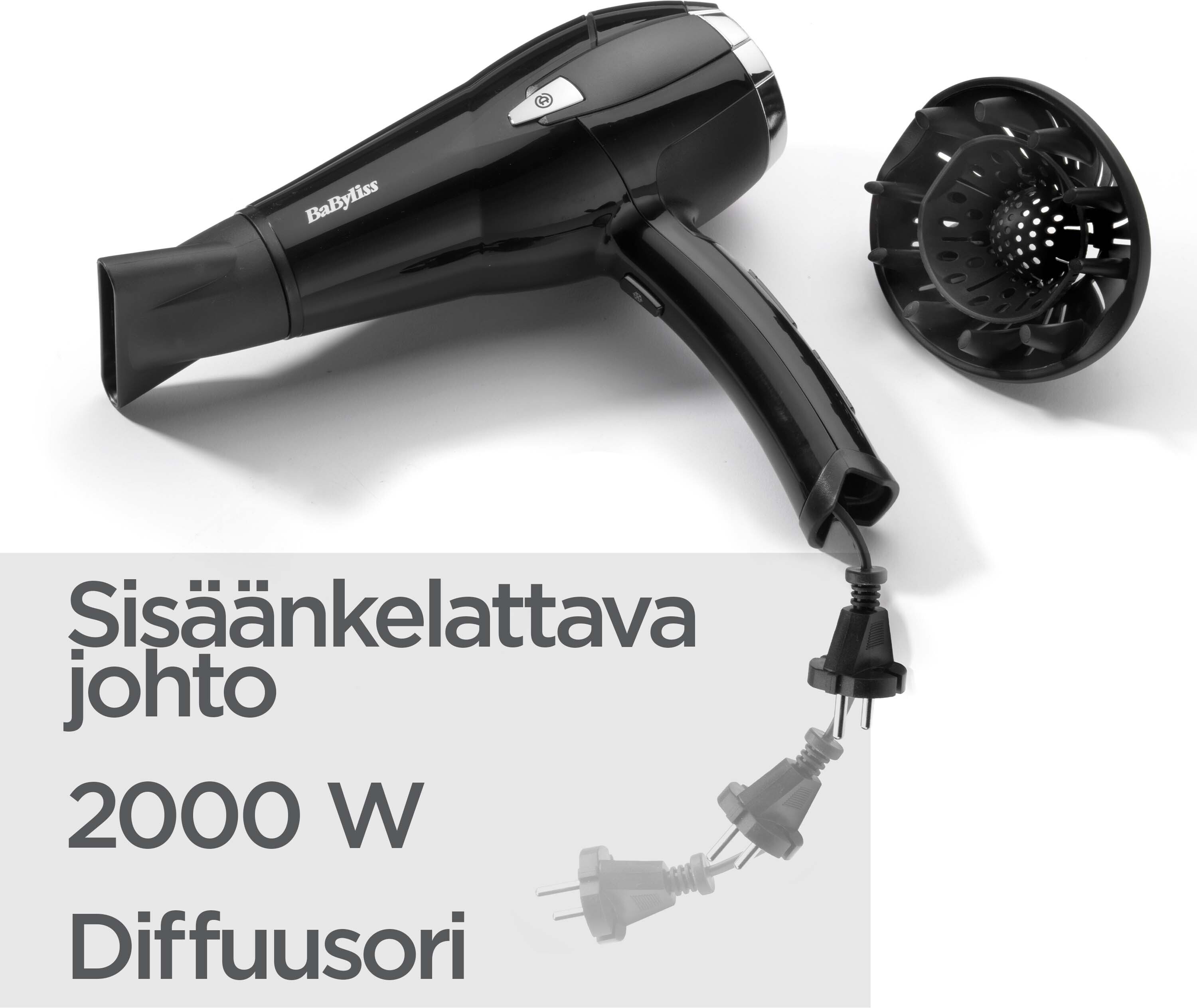 Babyliss D374DE Cordkeeper 2000 hiustenkuivaaja