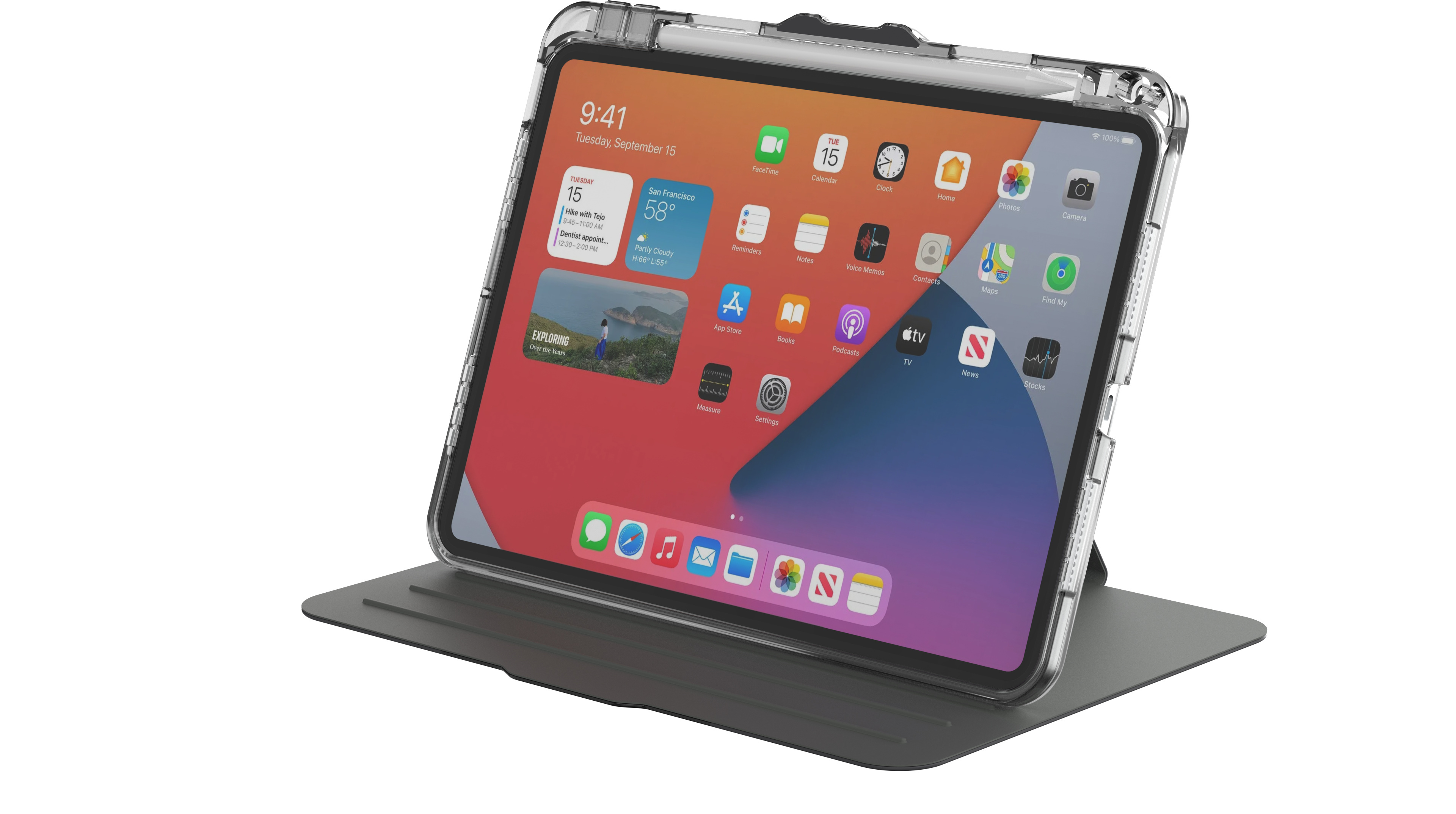 Targus VersaVu Clear -suojakotelo, Apple iPad Pro 11" (M4), läpinäkyvä/musta