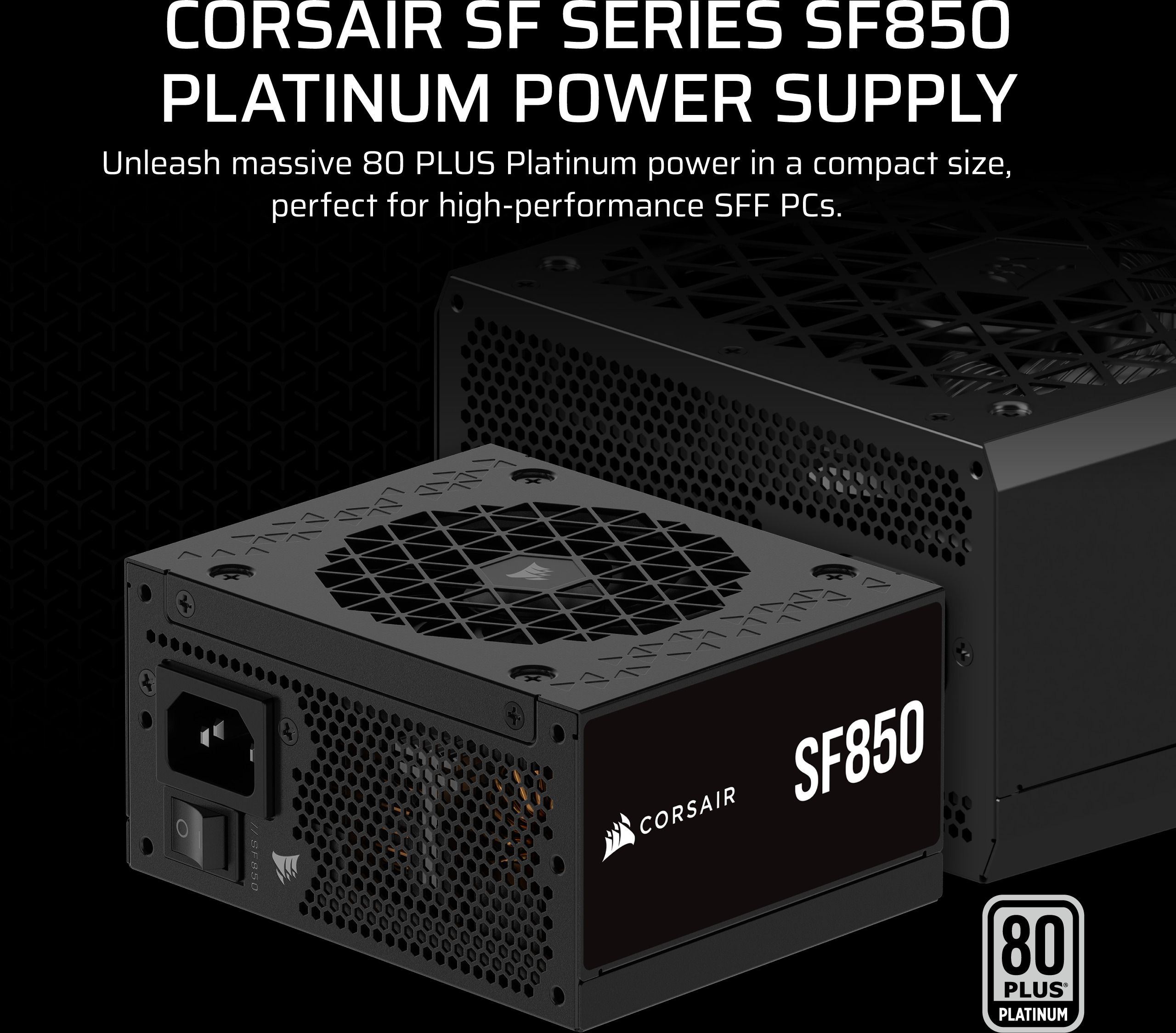Corsair SF850 (2024), 80 PLUS Platinum SFX-virtalähde, 850 W