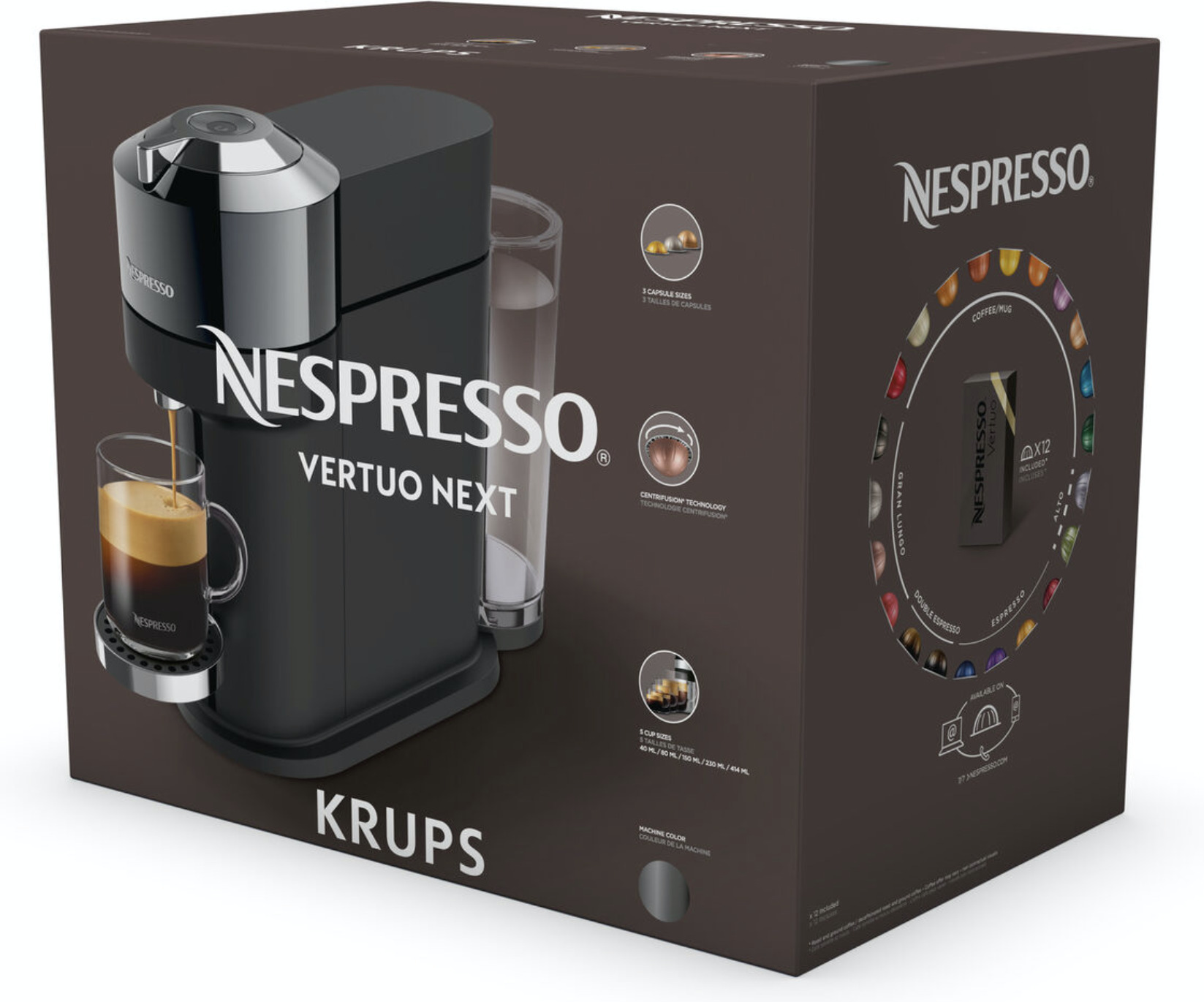 Nespresso Vertuo Next Deluxe -kapselikeitin, musta/kromi