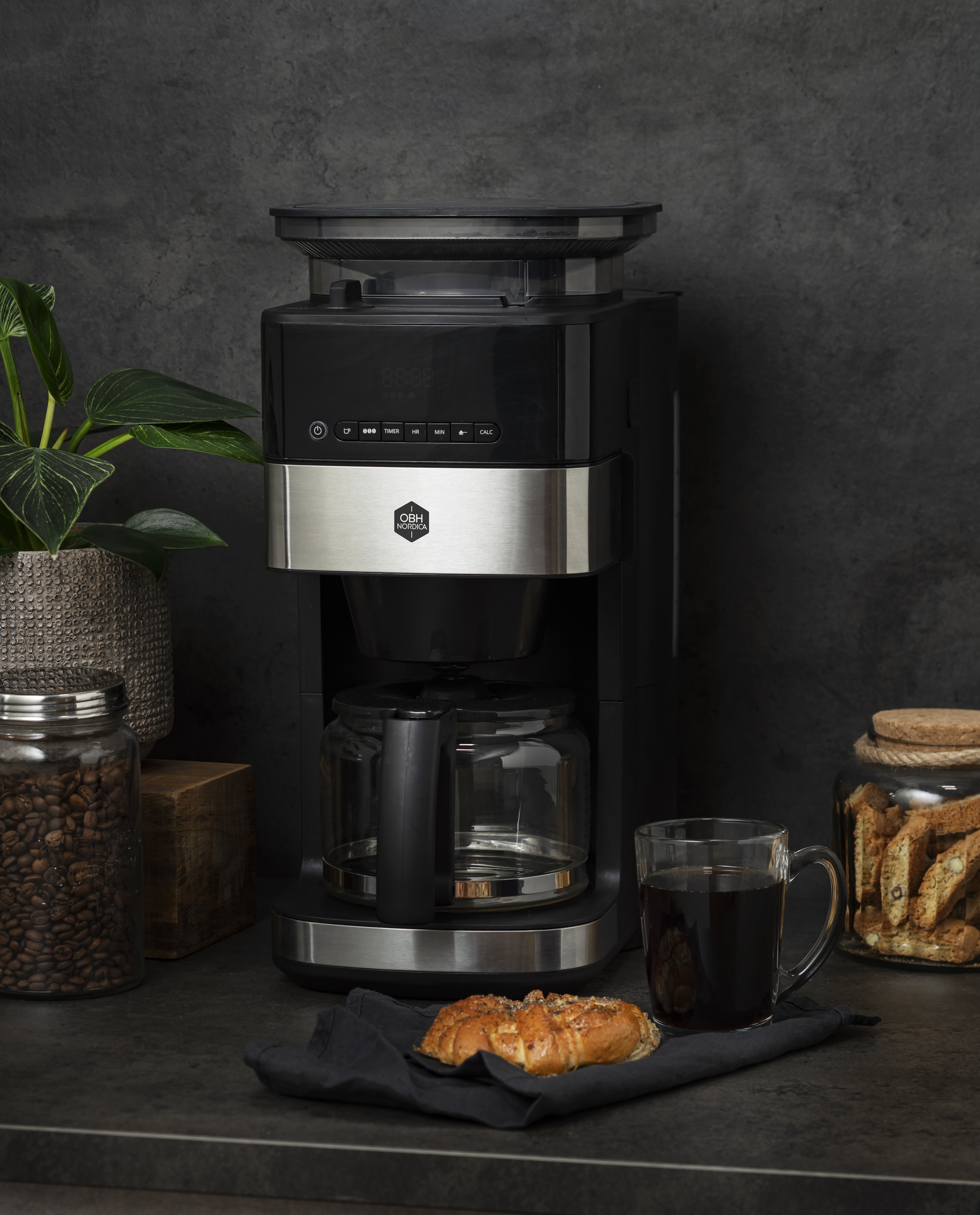 OBH Nordica Grind Aroma -kahvinkeitin, musta