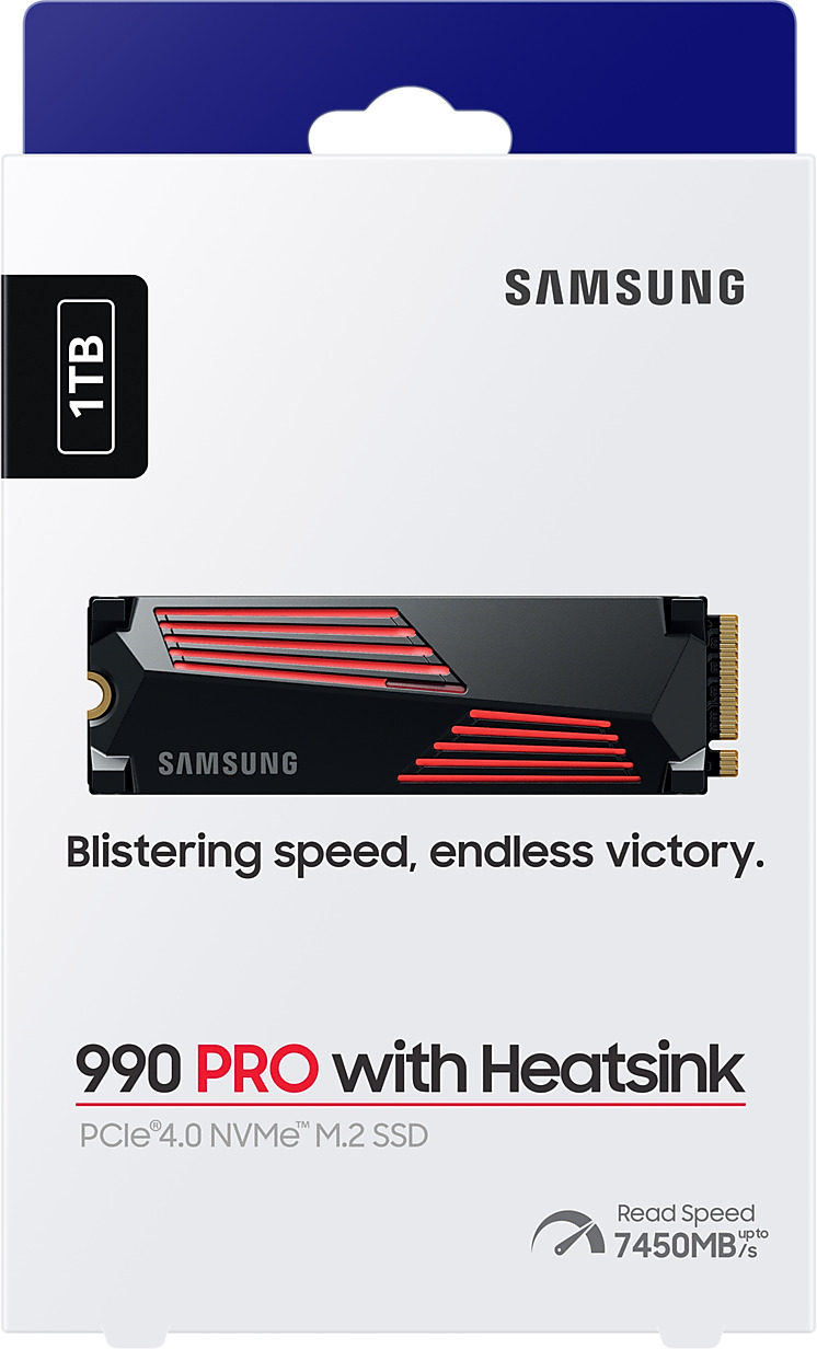 Samsung 990 PRO 1 Tt M.2 NVMe -SSD-kovalevy jäähdytyselementillä