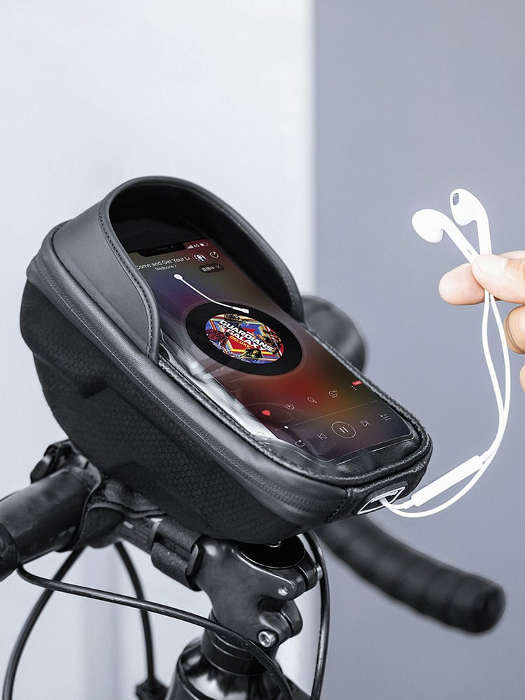 FoneKit-puhelinlaukku pyörän ohjaustankoon, musta