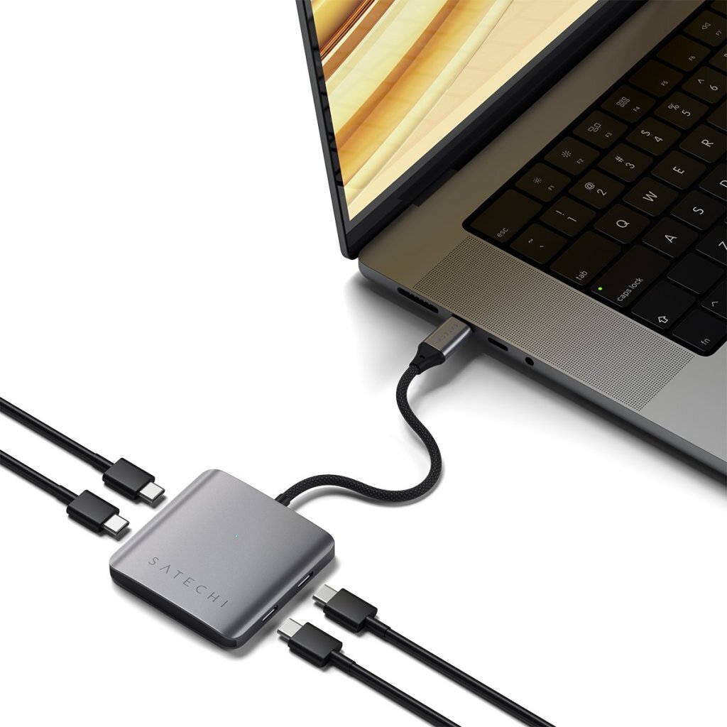 Satechi 4-Port USB-C -adapteri PD:llä, tähtiharmaa