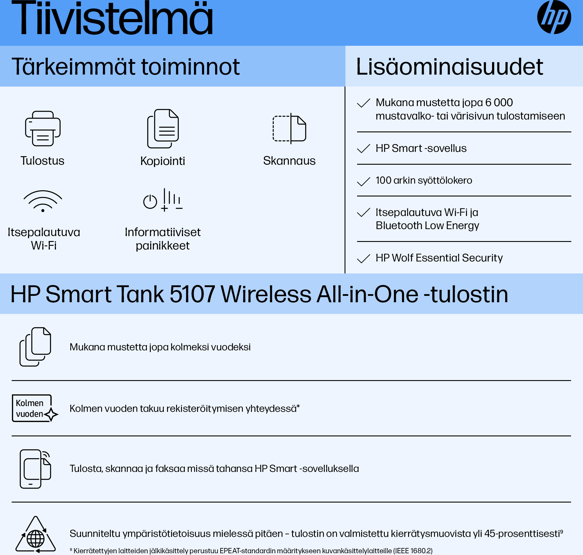 HP Smart Tank 5107 All-in-One -tulostin