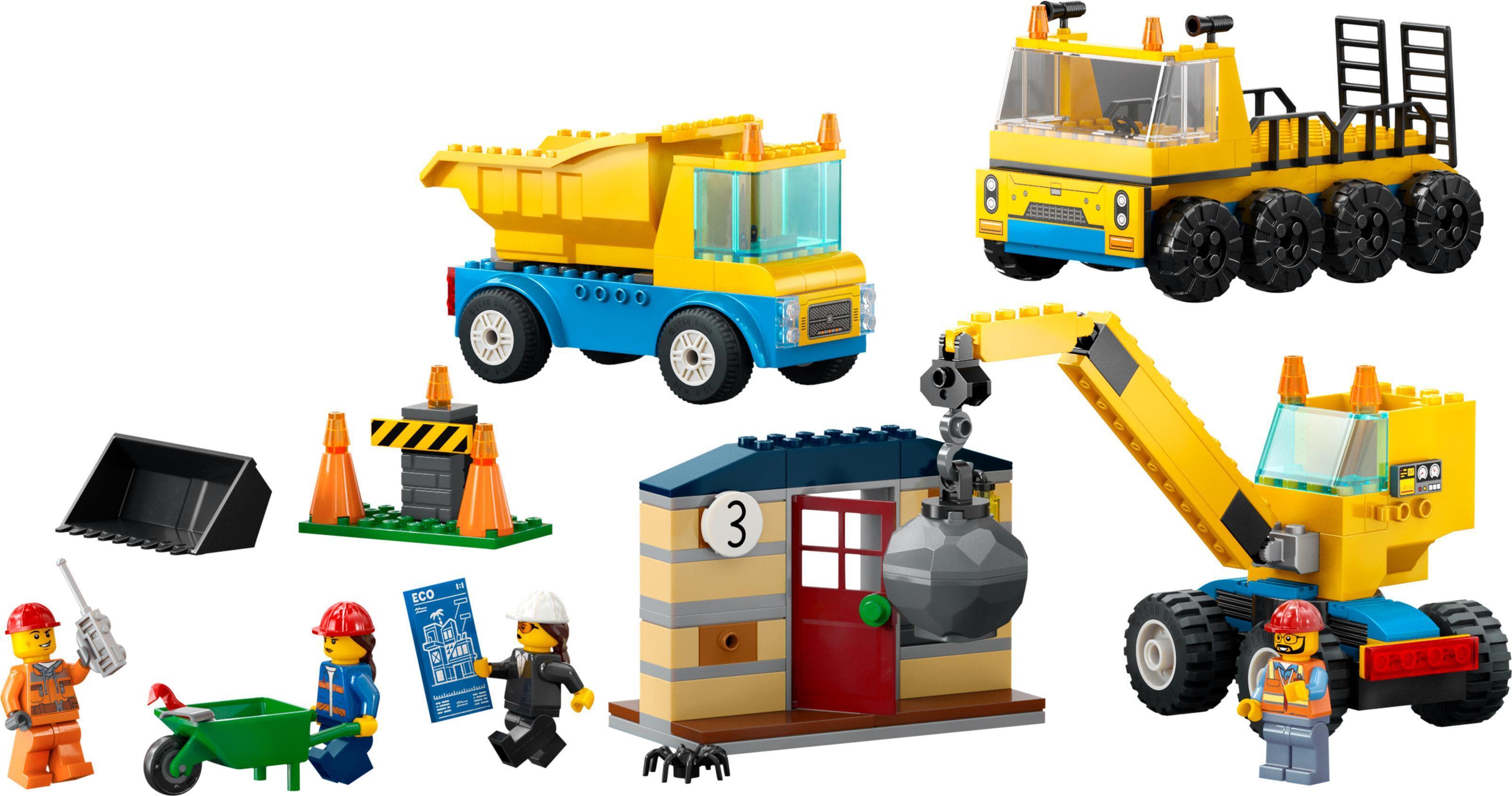 LEGO City Great Vehicles 60391 - Rakennustyömaan ajoneuvot, nosturi ja purkupallo