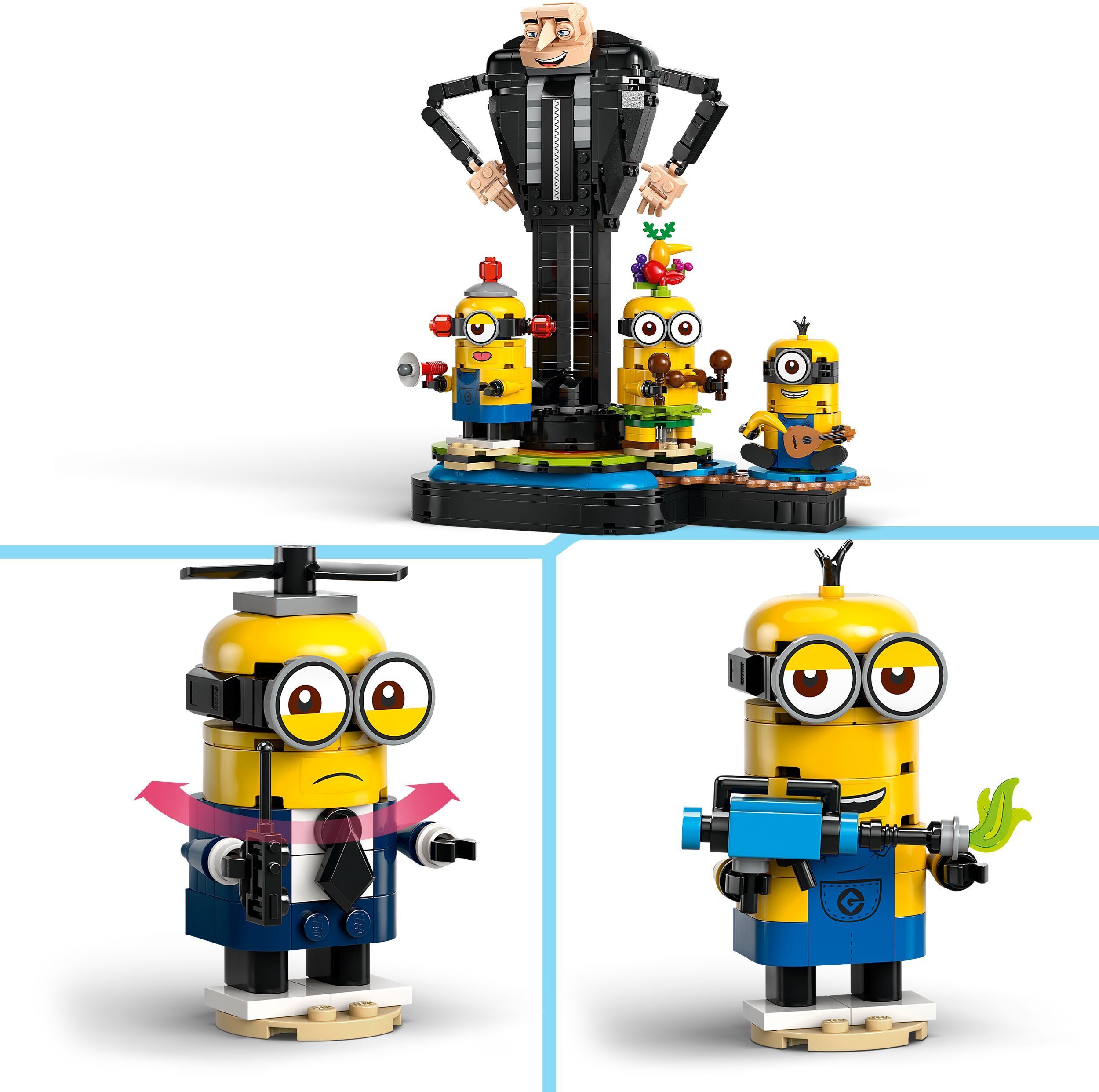 LEGO Minions 75582  - Palikoista rakennettavat Gru ja kätyrit